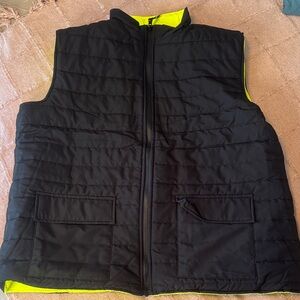 Women's Black and Yellow Quilted Vest